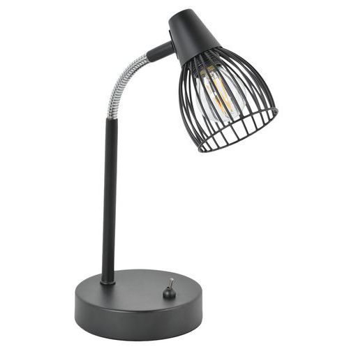 Lampe base métal. Abat-jour en métal filaire peint noir