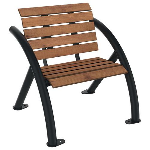 Banc SYDNEY 1 place lames bois/métal - BUTON DESIGN