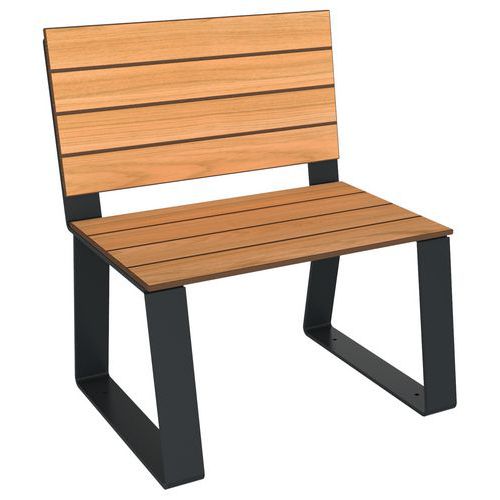 Banc HAVANE 1 place effet lames bois/métal - BUTON DESIGN