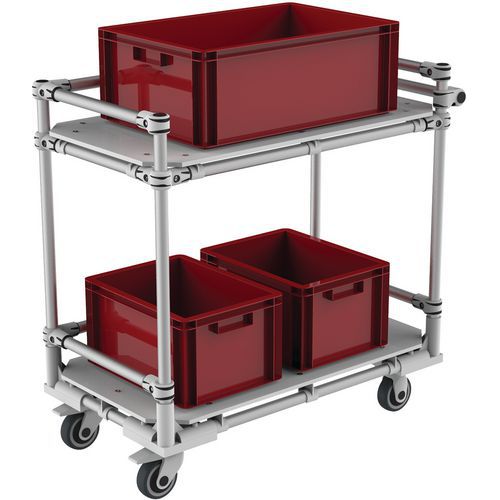 Chariot aluminium pour bacs avec rebords - 350 kg - Trilogiq