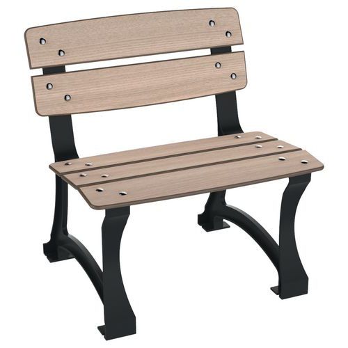 Banc PRAGUE 1 place lames bois/fonte - BUTON DESIGN