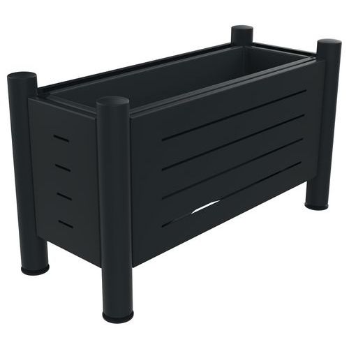 Jardinière ALLUR rectangle métal ajouré gris 7016 - BUTON DESIGN
