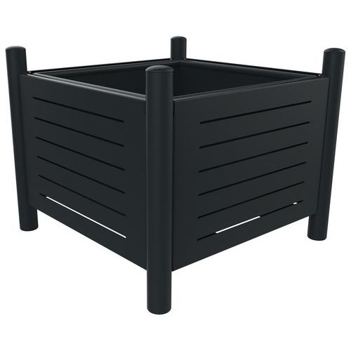 Jardinière ALLUR carrée métal ajouré gris 7016 - BUTON DESIGN