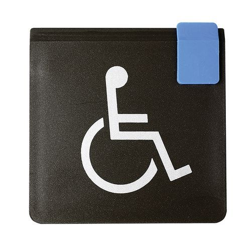 Plaque de porte - WC handicapés - noir - Novap