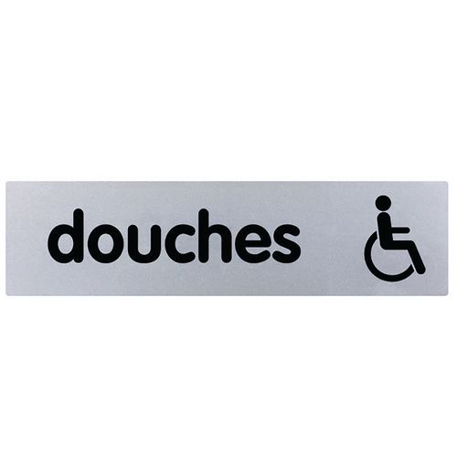 Plaque de porte plexiglass - Douches handicapés - Or/argent - Novap
