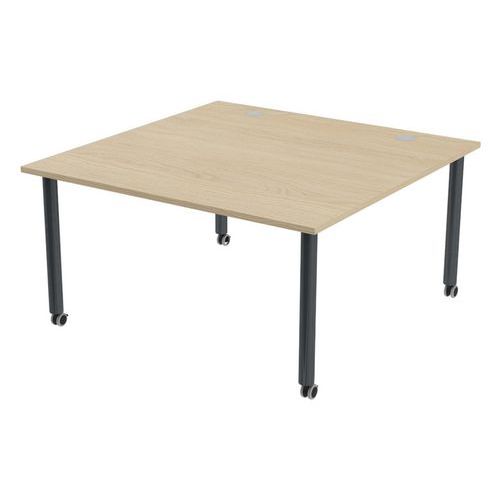 Table de réunion Tubo à roulettes 140 x 140 cm