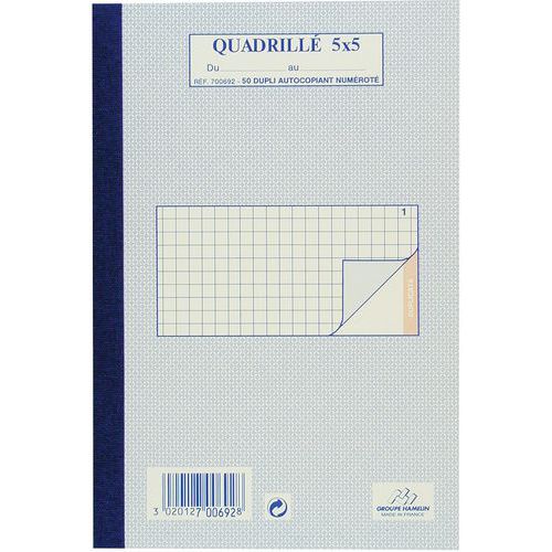 Bloc-notes quadrillé 5/5 dupli a5 100 pages - Manifold