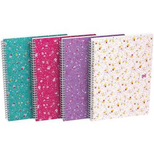 Cahiers flowers spirale B5 120 pages 90g + marge - Lot de 20 - Oxford