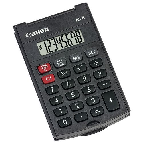 Calculatrice de poche 8 chiffres grise foncée AS-8 HB - Canon