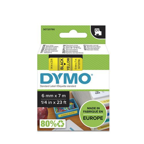 Cassette de ruban D1 largeur 6 mm - Dymo