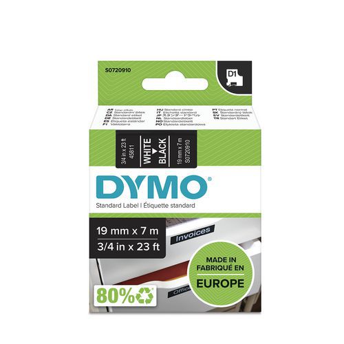 Cassette de ruban D1 largeur 19 mm - Dymo