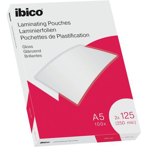 Pochettes plastification Ibico brillantes, A5, boite de 100 - Esselte Pochettes plastification Ibico brillantes, A5, boite de 100 - Esselte
