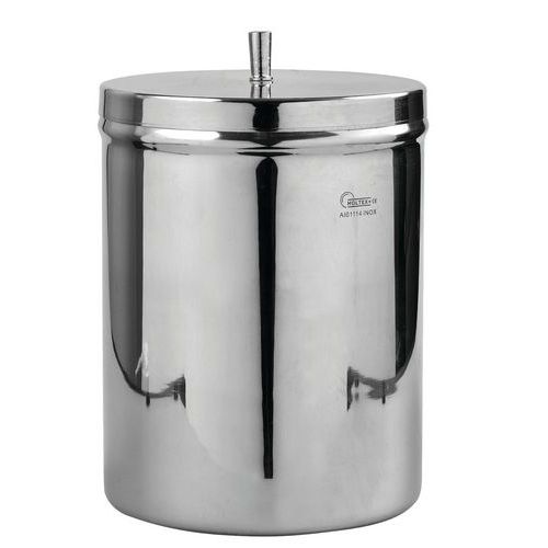 Boite à coton en Inox avec couvercle