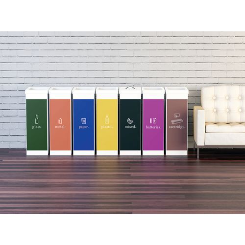 Corbeille de tri sélectif – Blanche – 60 L - Paperflow