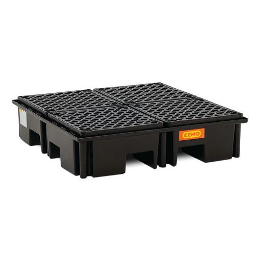 Bac de rétention polyéthylène pour palette 220/4 - 120x120 cm - Cemo
