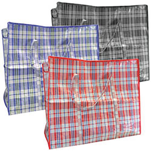 Sac de courses à carreaux avec zip Sac de courses à carreaux avec zip