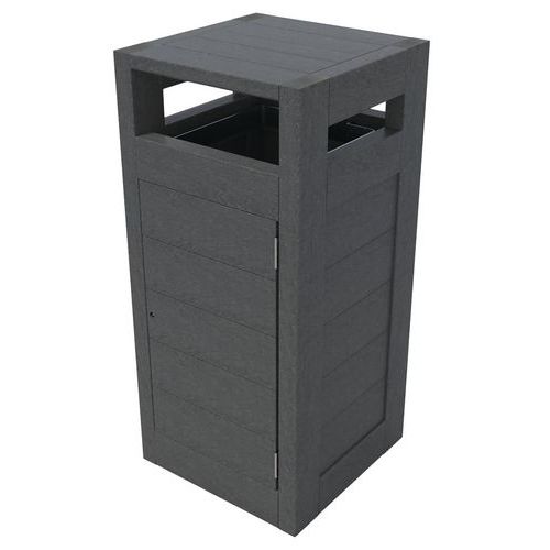Poubelle Canopée 130L protège p. porte sac plas. recyclé Espace Urbain Poubelle Canopée 130L protège p. porte sac plas. recyclé Espace Urbain