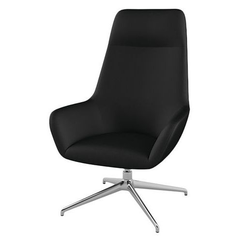 Fauteuil City dossier haut appui-tête tissu Trévira M1 pied alu