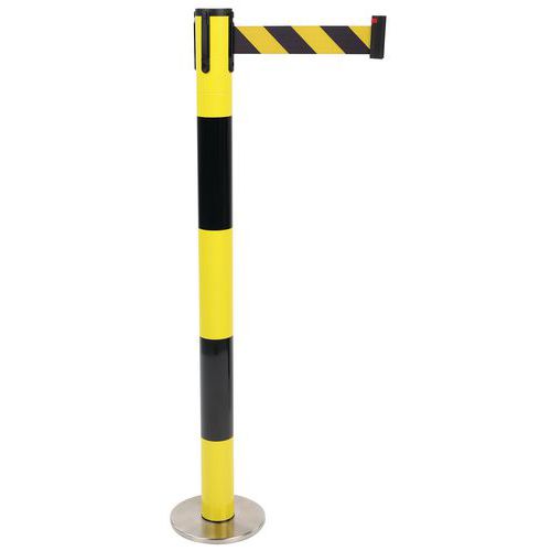 Poteau à sangle bicolore base à tête rotative- Manutan Expert