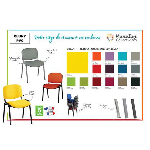 Lot de 5 Chaises Cluny enduit PVC M1