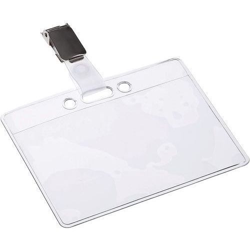 Porte-badge horizontal avec clip - Manutan