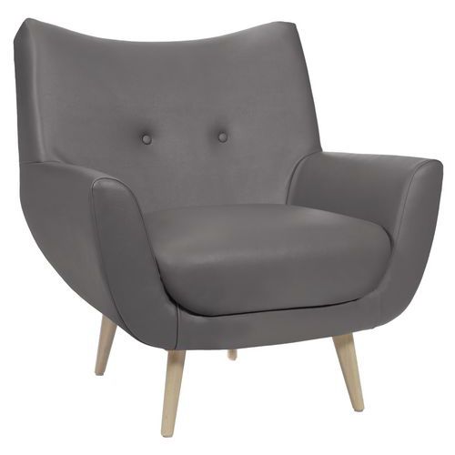 Fauteuil Luzy pieds bois tissu enduit PVC M1 GGI