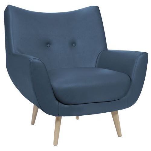 Fauteuil Luzy pieds bois tissu enduit PVC M1 GGI