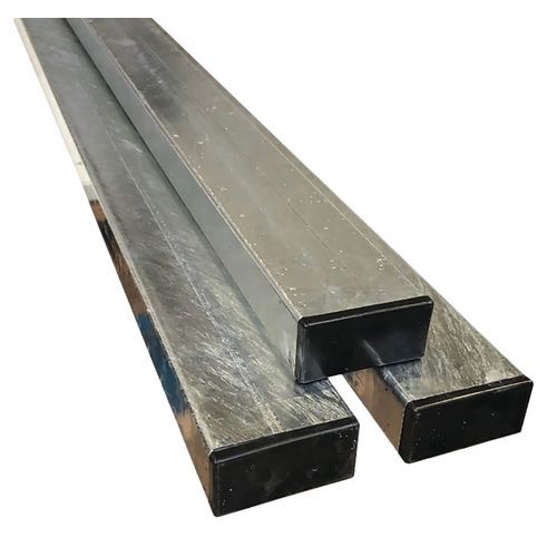 Poteau rectangulaire pour panneau signalisation acier galva 80x40 mm