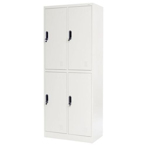 Vestiaire métal 4 cases gris - 2 colonnes – Manutan Expert