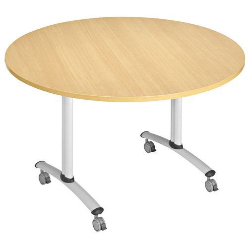 Table ronde plateau mélaminé pivotant Axe - Manutan Expert