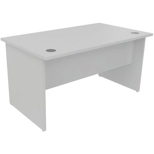 Bureau droit - Piétement panneau - Gris - Manutan Expert Bureau droit - Piétement panneau - Gris - Manutan Expert