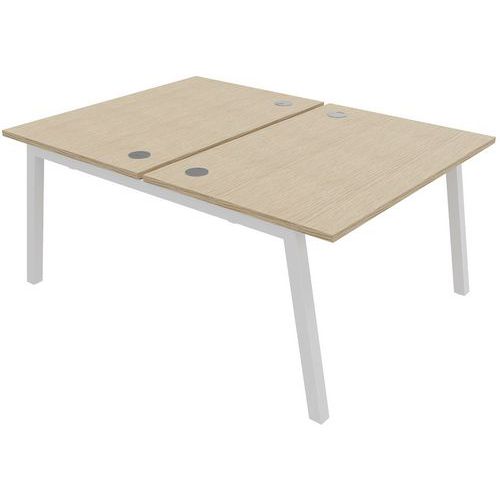 Bureau multiposte 2 plans droits face à face - Buronomic