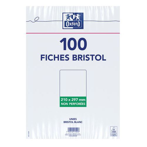 Bristol Oxford non perforé A4 100 uni blanc - Oxford