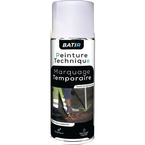 Peinture de traçage temporaire en aérosol - 500 mL - Batir