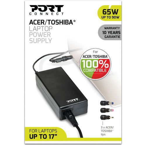 Alimentation 65 W pour portable Acer, Toshiba - Port Connect