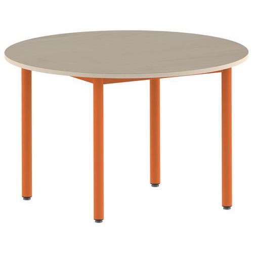 Table Carélie ronde Ø 120 cm fixe 4 pieds stratifié Mobidecor
