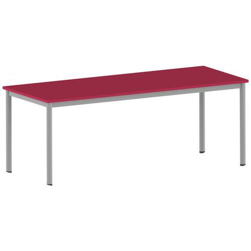 Table Carélie rectangulaire 200 x 80 cm mobile 4 pieds stratifié