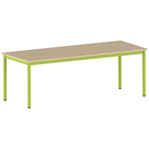 Table Carélie rectangulaire 200 x 80 cm fixe 4 pieds stratifié