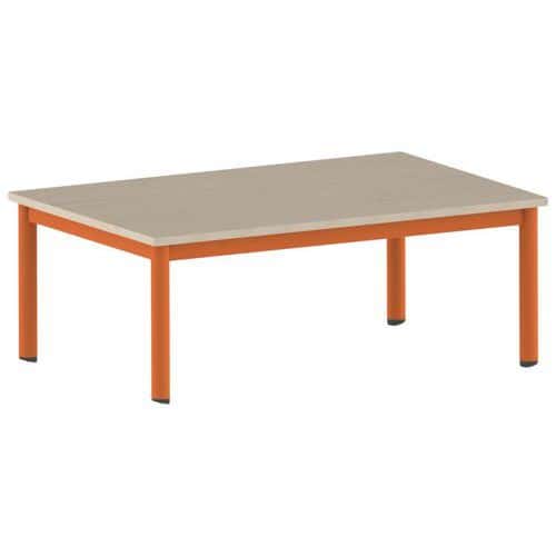 Table Carélie rectangulaire 120 x 80 cm mobile 4 pieds stratifié