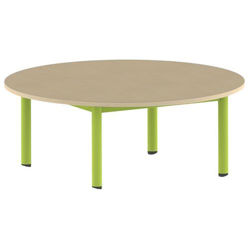 Table Carélie ronde Ø 120 cm mobile 4 pieds stratifié