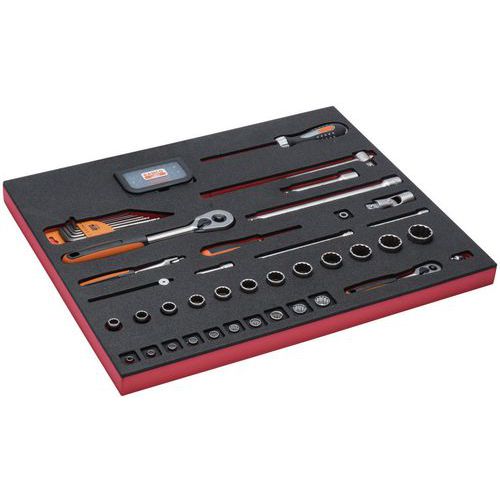 Jeu clés/embouts module mousse 3/3 Fit&Go 75 pièces - Bahco