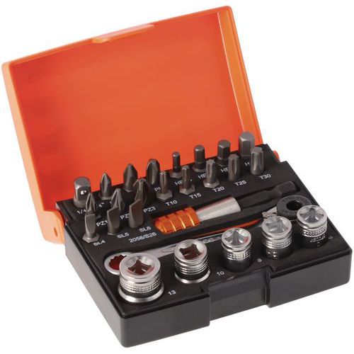 Jeu embouts et douilles 1/4 26 pièces - Bahco Jeu embouts et douilles 1/4 26 pièces - Bahco