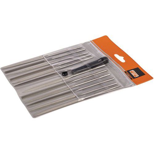 Jeu limes aiguilles mi-douces sans manche 160mm 12 pièces - Bahco Jeu limes aiguilles mi-douces sans manche 160mm 12 pièces - Bahco