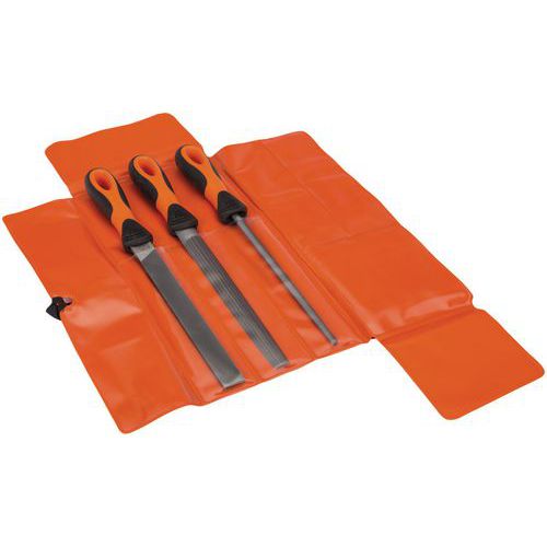 Jeu limes manche ERGO mi-douces 200mm 3 pièces - Bahco Jeu limes manche ERGO mi-douces 200mm 3 pièces - Bahco