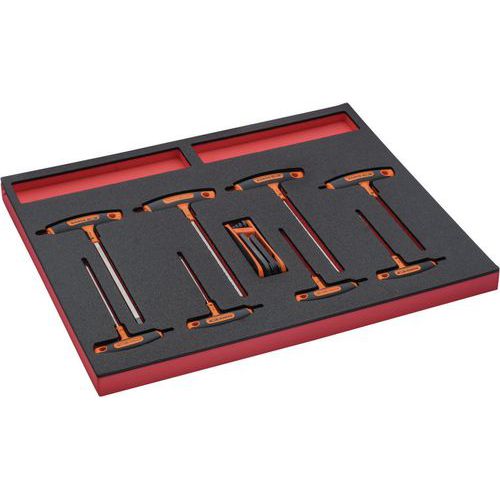 Jeu tournevis manche T et clés mâles module mousse 3/3 - Bahco Jeu tournevis manche T et clés mâles module mousse 3/3 - Bahco