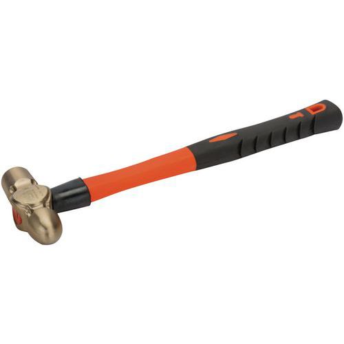 Marteau serrurier panne ronde antidéflarant AL/BR manche fibre - Bahco