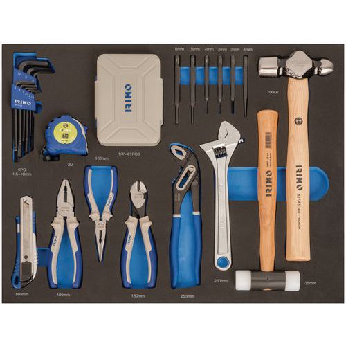 Mousse 3/3 Outils frappe pinces et embouts 85 pièces - Irimo Mousse 3/3 Outils frappe pinces et embouts 85 pièces - Irimo