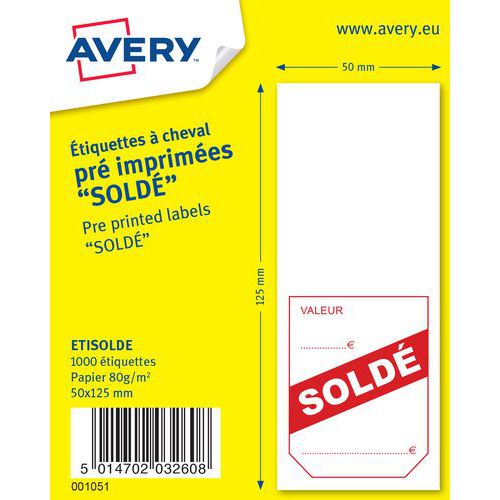 Étiquette à cheval pré imprimée soldé - Avery