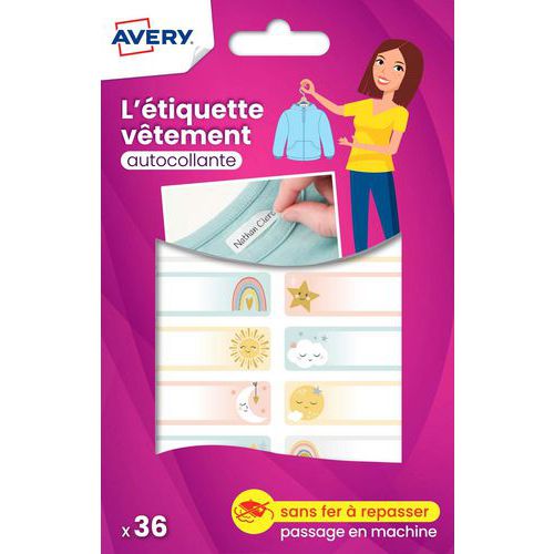 Étiquette vêtement autocollante - Motif ciel - 45 x 13 mm - Avery