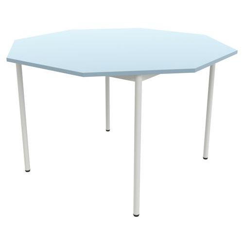 Table 4 pieds droits octogonale Ø 120 cm stratifié ABS